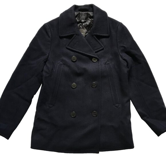 NWT JCrew Dock Icon PeaCoat Jacket Mens Small Navy Blue Wool Primaloft BT825 NEW - Picture 5 of 13